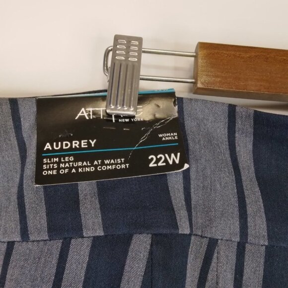Attyre New York Audrey Pull On Ankle Striped Pants Size 22. NWT - Picture 6 of 8